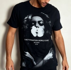 Beyoncé Formation World Tour Graphic Tee Size L Black Concert Band T-Shirt